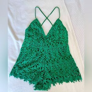 Forever21 Large Emerald Green Romper